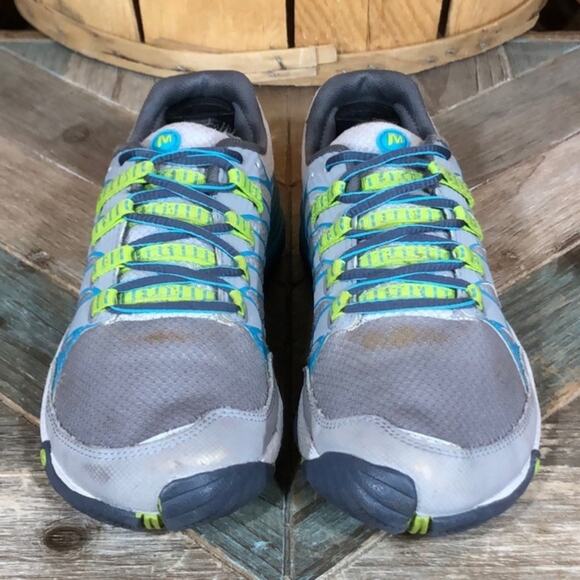 Merrell All Out Fuse J06324 Gray Teal Minimalist Trail Running Shoe Women Size 7 - Picture 4 of 11